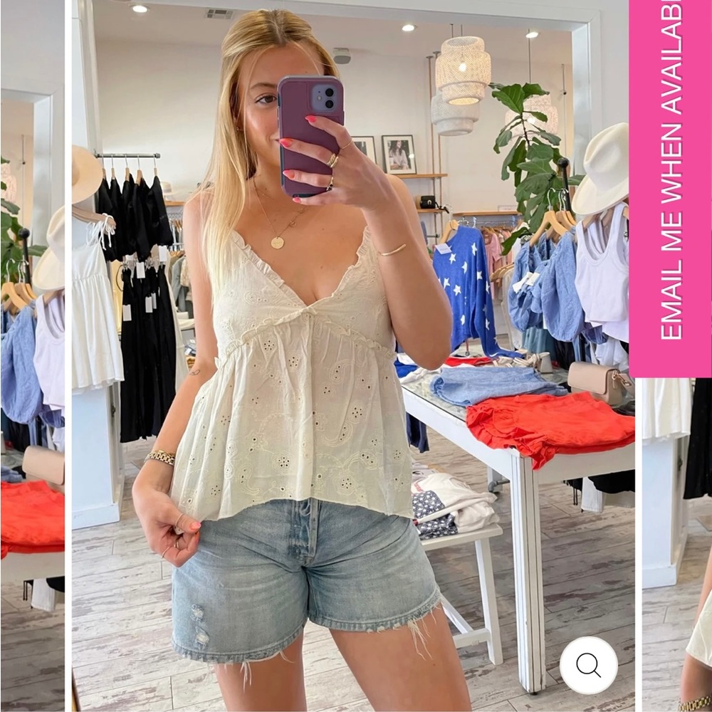 NWT CJ CRUZ Mazie Eyelet Top MEDIUM